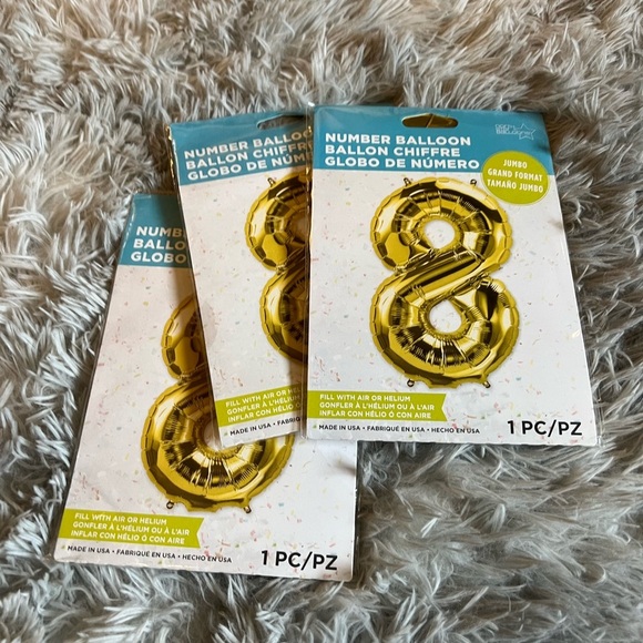 NWT gold number 8 balloons - Picture 2 of 3